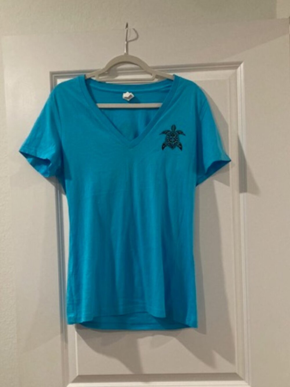 Aqua short sleeve turtle t-shirt